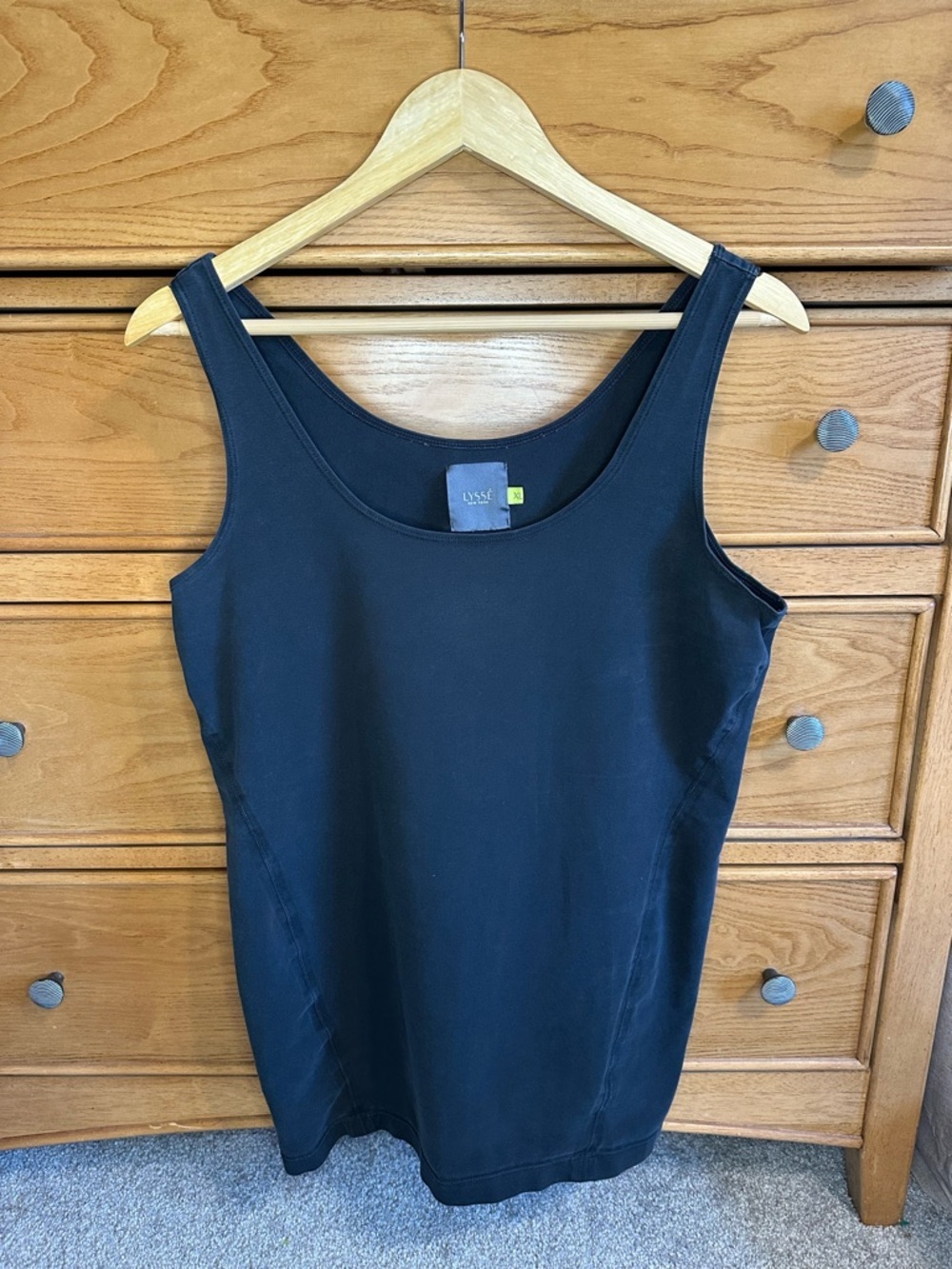 Lysse New York Heavy Black Tank Top Womens XL Structured Sleeveless Timeless
